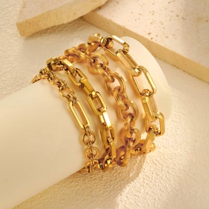 Fashion Stainless Steel Chain Bracelet For Women Gold Plated Rectangle Link NK Chain Jewelry Gift Bracelet