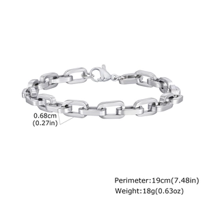 Detail eines Edelstahl-Gliederkettenarmbands mit sicherem Karabinerverschluss