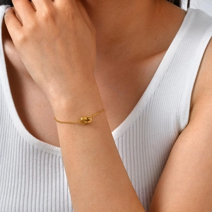 Bracelet Chaîne Anneaux Entrelacés en Acier Titane Style Ins pour Femmes Bijoux Élégants Géométriques Plaqué Or Cadeau