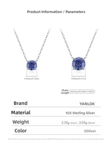 Detail view of 925 sterling silver tanzanite pendant in 6mm and 8mm size variations