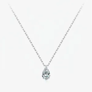 Elegant 925 Sterling Silver Pear Cut Moissanite Pendant Necklace For Women D Color VVS1 Teardrop Necklace With GRA Certificate Fashion Jewelry Gift