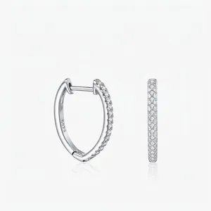 D Farbe VVS1 Moissanit S925 Sterlingsilber Herzförmige Creolen Für Damen Luxus Einreihige Kleine Steine Schmuck Geschenk
