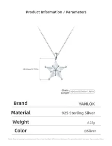 Détail macro du pendentif étoile en argent S925 avec taille 18mm et chaîne de 40+5cm