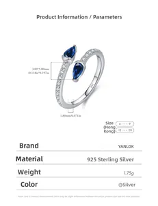 Dettaglio anello a serpente in argento S925 con pietre blu e info peso 1,75g