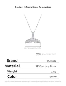 Detailed specifications of S925 silver mermaid tail pendant necklace with white pearls
