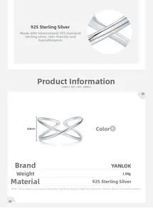 Detailed view of S925 sterling silver ring featuring a minimalist double layer cross design