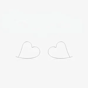 Boucles d'Oreilles Créoles Minimalistes En Argent Sterling 925 En Forme De Coeur Pour Femmes Style Coréen Bijoux Géométriques