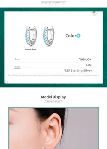 Detail of 925 sterling silver turquoise earrings showing dimensions 8mm and 0.65g weight