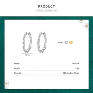 Pendientes de aro en plata de ley 925 con circonitas micro-pavimentadas de 17mm