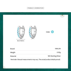 S925 Sterling Silver Turquoise Stud Earrings in minimalist small round bead design