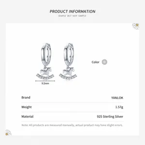 Boucles d'oreilles cheval à bascule en argent 925 avec micro-pavé de pierres