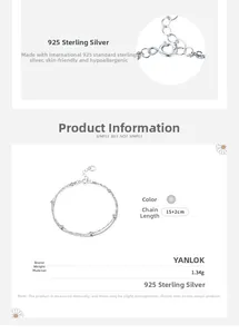 Detailed view of S925 sterling silver double layer bead bracelet with adjustable chain length