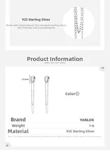 Détail macro de boucles d'oreilles pendantes en argent 925, diamètre 12,2mm et poids 2,7g