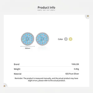 925 sterling silver turquoise stud earrings with 6.6mm diameter and elegant bead design