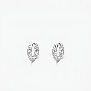 925 Sterling Silver Micro Pavé Zirconia Twisted Hoop Earrings For Women Minimalist Fashion Geometric Cuff Earrings Jewelry