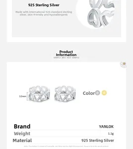 Vue détaillée de la bague coeur évidée en argent 925 montrant le poinçon S925