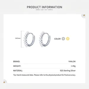 Elegante 925 Sterling Silber Perlen-Ohrringe mit 14,5mm Durchmesser und edlem Finish