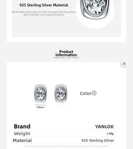 Detail showing 925 sterling silver oval stud earrings with 6x8mm zircon settings