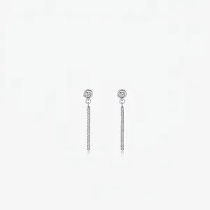 Élégantes Boucles d'Oreilles Pendantes à Franges en Argent Sterling S925 pour Femme Avec Strass Bijoux de Mode Coréenne Minimaliste Cadeau