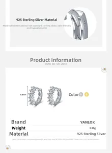 Détails des créoles en argent 925 avec diamètre de 8,8mm et pavé de zircons cubiques