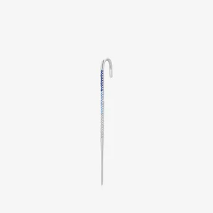 Orecchini Ear Crawler Lunghi in Argento Sterling 925 Strass Blu Sfumato per Donna Gioielli Singoli Personalizzati Regalo