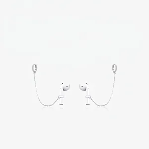 925 Sterling Silver Anti-Lost Wireless Earphone Chain Earrings With Zirconia Inlay Minimalist Tassel Ear Jewelry For Women