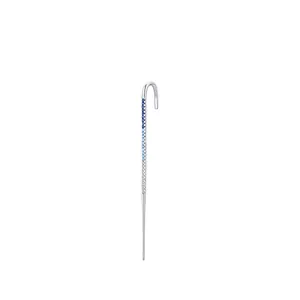 Orecchino lungo a clip in argento S925 con zirconi sfumati blu e bianchi