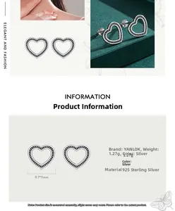 Detail view of 925 sterling silver heart studs showing dimensions 9.7x11mm and 1.27g weight