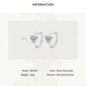 Creolen aus 925 Sterling Silber mit Herz-Zirkonia in Silber und Roségold erhältlich