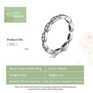 Retro 925 sterling silver wave ring with micro-pave cubic zirconia stones, 0.27cm width