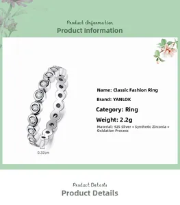 Detail view of 925 sterling silver full eternity ring with 0.32cm width and 2.2g weight
