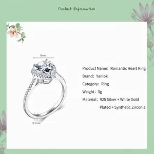 Funkelnder Ring aus 925er Sterlingsilber mit herzförmigem Zirkonia als Damengeschenk