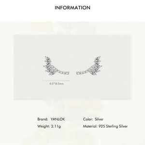 925 sterling silver leaf-shaped stud earrings with sparkling marquise-cut zircons
