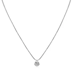 Élégant collier chaîne serpent en argent sterling S925 avec pendentif en zircone brillant