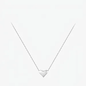 Collier Pendentif Cœur en Argent Sterling 925 pour Femme Collier Ras du Cou Minimaliste Petit Cœur Poli Bijoux Romantiques Cadeau