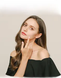 Model wearing s925 silver interlocking circle ring with sparkling cubic zirconia stones
