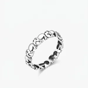 S925 Sterlingsilber Elefanten Ring Für Damen Minimalistische Süße Tier Design Fein Verarbeiteter Schmuck Nischen Fingerring Geschenk