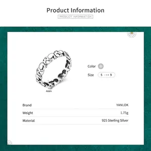 S925 Sterling Silber Elefantenring mit Vintage-Reliefdesign und 4mm Bandbreite