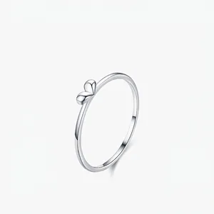 925 Sterling Silver Heart Ring Minimalist Plain Band Thin Ring For Women Sweet Cute Romantic Jewelry Anniversary Finger Ring Gift