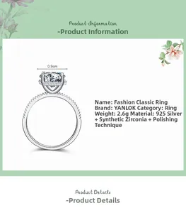 Dettaglio dell'anello in argento 925 con zircone da 0,9 cm e montatura pavé