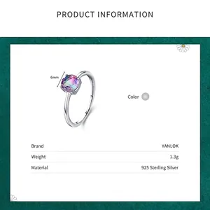 Elegant S925 sterling silver ring featuring a 6mm gradient tourmaline gemstone focal point