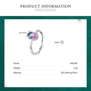 S925 sterling silver ring featuring a 5x7mm oval gradient paraiba tourmaline gemstone