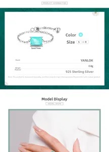S925 sterling silver chain ring with a 5x7mm rectangular turquoise-style gemstone