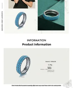 Détail d'une bague en argent 925 de 6mm avec trois rangées de pierres turquoises serties