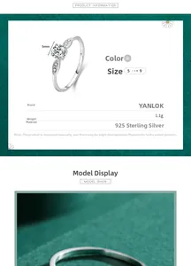 Detail view of 925 sterling silver ring featuring a 5mm cubic zirconia and leaf accents