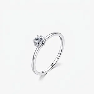 925 Sterling Silver Star Zirconia Ring Minimalist Thin Band Star Shaped Finger Ring For Women Fashion Jewelry Gift