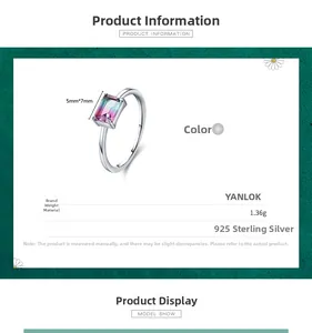 Detailed view of 925 sterling silver ring with 5x7mm gradient tourmaline gemstone