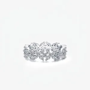 925 Sterling Silver Floral Ring For Women Micro Pave Rhinestone Vine Leaf Elegant Finger Ring Fashion Jewelry Gift