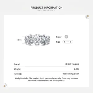 Minimalist 925 sterling silver ring with micro-set floral lace design and zircon stones