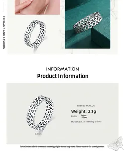 Detail view of 925 sterling silver hollow heart ring with 5.2mm width and 2.1g weight